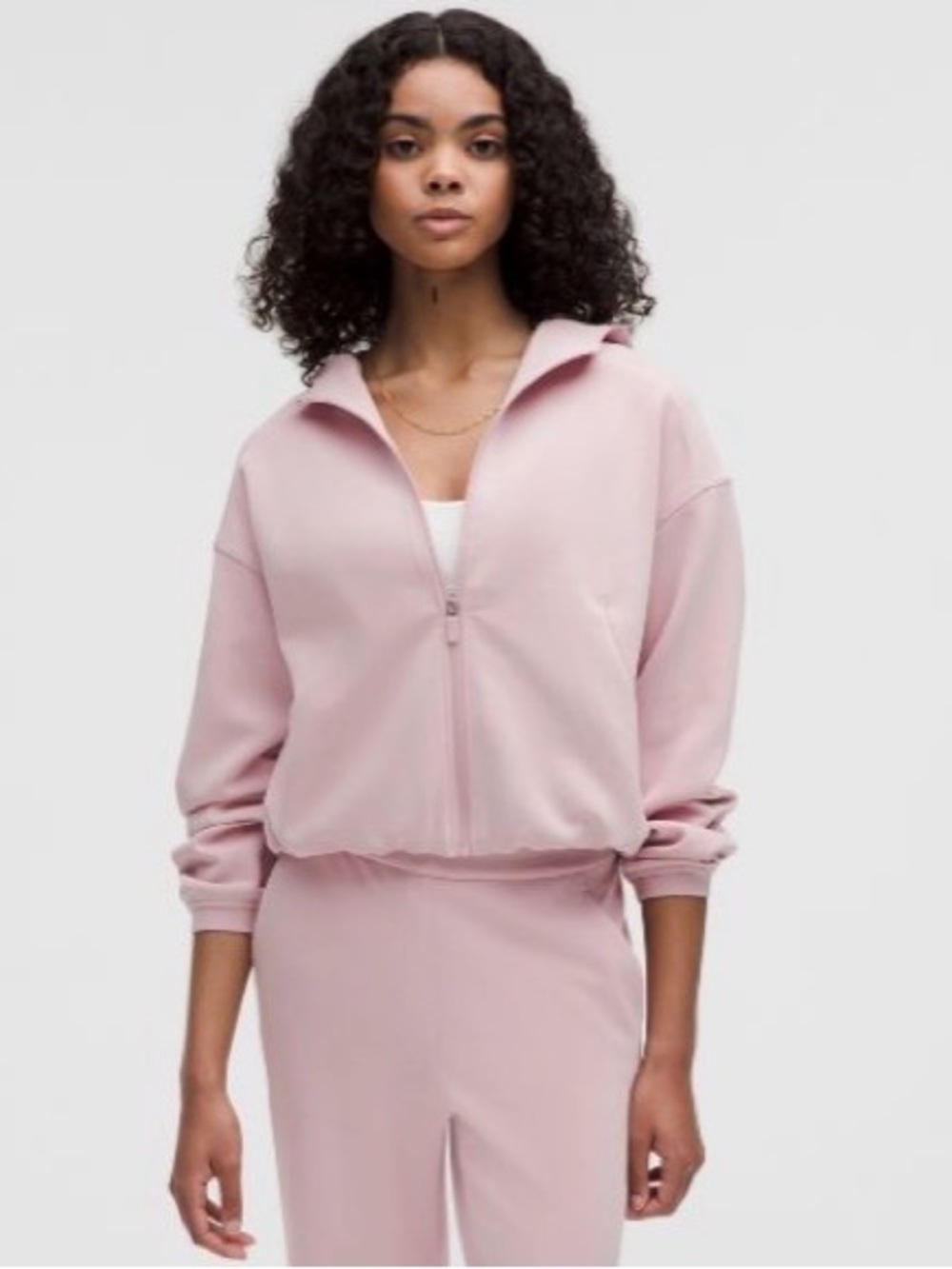 NWOT Lululemon Pink Zip-Up Cropped Sweatshirt